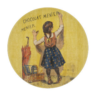 Vintage Chocolat Menier französisches Plakat Bouis Schneidebrett