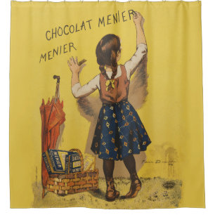 Vintage Chocolat Menier französisches Poster Bouis Duschvorhang