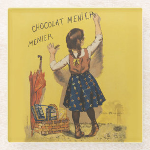 Vintage Chocolat Menier französisches Poster Bouis Glasuntersetzer