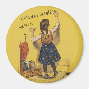Vintage Chocolat Menier französisches Poster Bouis Magnet