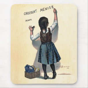 Vintage Chocolat Menier französisches Poster Bouis Mousepad