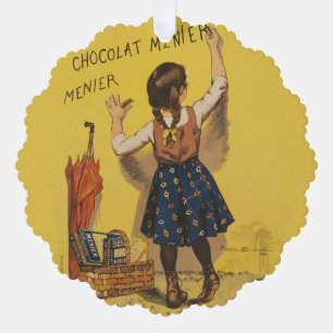 Vintage Chocolat Menier französisches Poster Bouis Ornament Karte
