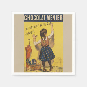 Vintage Chocolat Menier französisches Poster Bouis Serviette