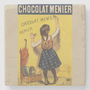 Vintage Chocolat Menier französisches Poster Bouis Steinuntersetzer