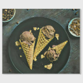 Vintage chocolate ice cream cones geschenkpapier (Flach)