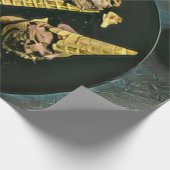Vintage chocolate ice cream cones geschenkpapier (Ecke)