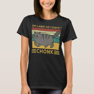 Vintage Chonk Katzenwaage Meme Retro-Stil Katzen M T-Shirt