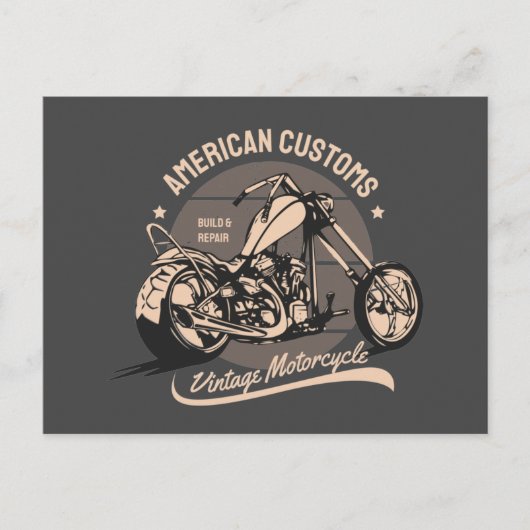Vintage-Chopper-Logo Postkarte (Vorderseite)
