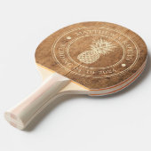 Vintage Chopping Block Pineapple Wedding  Names Tischtennis Schläger (Vorderseite)