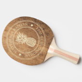 Vintage Chopping Block Pineapple Wedding  Names Tischtennis Schläger (Seitenansicht)