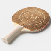 Vintage Chopping Block Wedding Monogram Tischtennis Schläger (Vorderseite)
