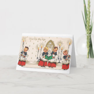 Vintage Chor-Jungen-Weihnachtskarte Feiertagskarte