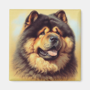 Vintage-Chow-Chow-Gemälde Magnet