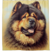 Vintage Chow-Chow-Malerei Duschvorhang (Vorderseite)