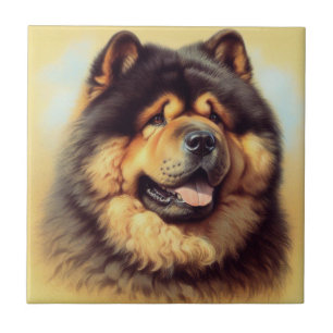 Vintage Chow-Chow-Malerei Fliese