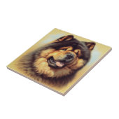Vintage Chow-Chow-Malerei Fliese (Seite)