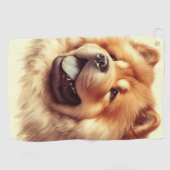 Vintage Chow-Chow-Malerei Golfhandtuch (Horizontal)