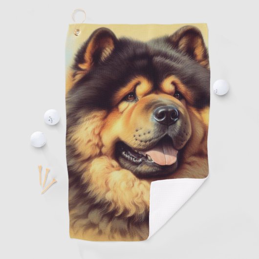 Vintage Chow-Chow-Malerei Golfhandtuch (Insitu)