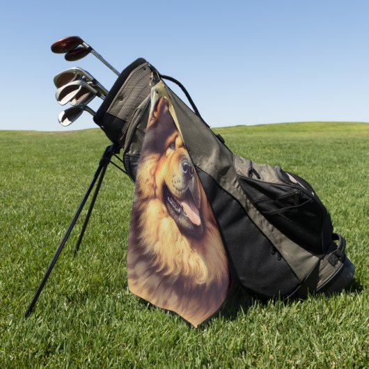 Vintage Chow-Chow-Malerei Golfhandtuch (Gras)