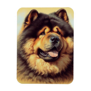 Vintage-Chow-Chow-Malerei Magnet