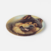 Vintage Chow-Chow-Malerei Pappteller (Schrägansicht)