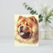 Vintage Chow-Chow-Malerei Postkarte (Stehend Vorderseite)
