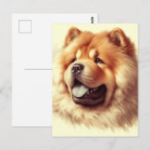 Vintage Chow-Chow-Malerei Postkarte (Vorne/Hinten)