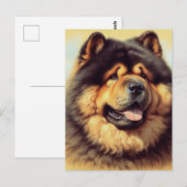 Vintage Chow-Chow-Malerei Postkarte (Vorne/Hinten)