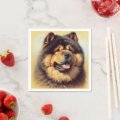 Vintage Chow-Chow-Malerei Serviette (Beispiel)