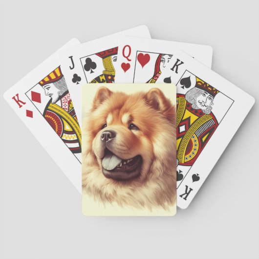 Vintage Chow-Chow-Malerei Spielkarten (Rückseite)