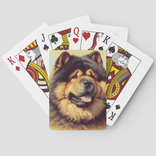 Vintage Chow-Chow-Malerei Spielkarten (Rückseite)