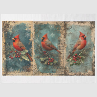 Vintage Chrimstas Birds Seidenpapier