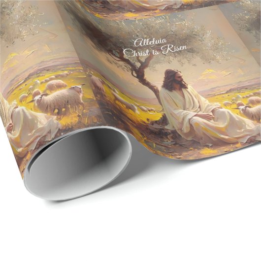 Vintage Christ ist auferstanden Ostern Christlich Geschenkpapier (Rolleneckpunkt)