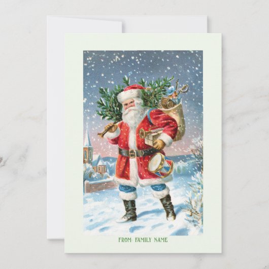 Vintage Christams Santa Greeting Card Feiertagskarte (Vorderseite)