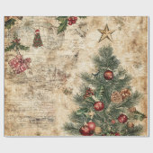 Vintage-Christbaum & Ornament (1) Geschenkpapier (Flach)