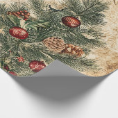 Vintage-Christbaum & Ornament (1) Geschenkpapier (Ecke)