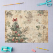 Vintage-Christbaum & Ornament (3) Seidenpapier (Basteln)