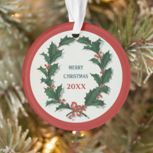 Vintage-Christbaumkranz Frohe Weihnachten Acryl Ornament