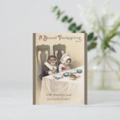 Vintage Christliche Pilger Erntedank Gebet Postkarte (Stehend Vorderseite)