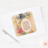 Vintage Christliche Schrift Verse Quadratischer Aufkleber (Umschlag)