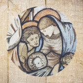 Vintage Christliche Weihnachtskrippe Runder Aufkleber