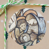 Vintage Christliche Weihnachtskrippe Runder Aufkleber