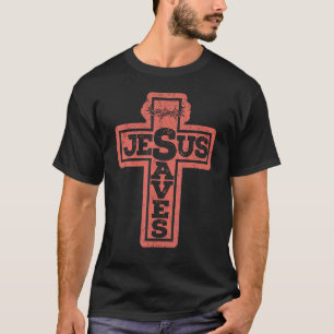 Vintage christliches Kreuz Jesus rettet T-Shirt