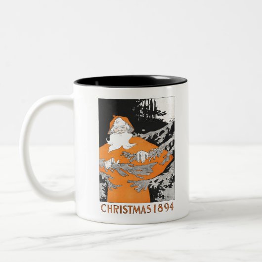 Vintage Christmas 1894 by Edward Penfield. Zweifarbige Tasse (Links)