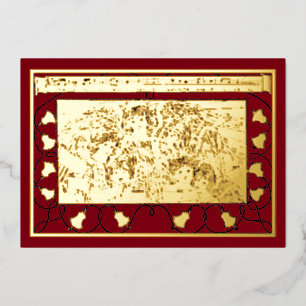 Vintage Christmas Angel Choir Folien Feiertagskarte