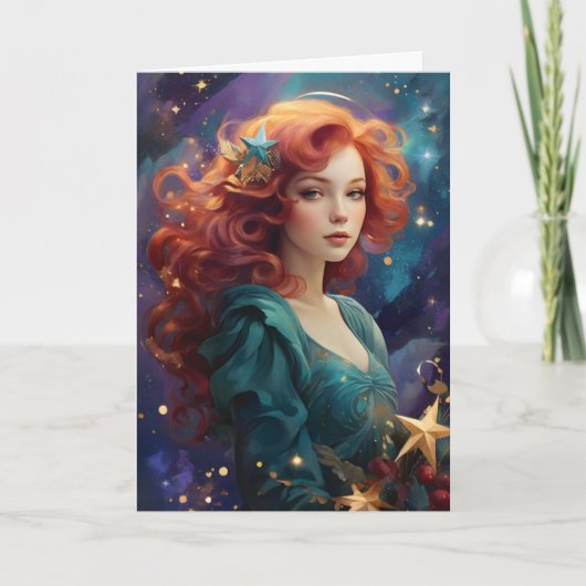 Vintage Christmas Angel Custom Message Karte (Vorderseite)