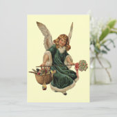 Vintage Christmas Angel Einladung (Stehend Vorderseite)