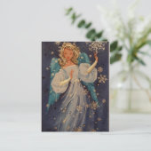 Vintage Christmas Angel Feiertagspostkarte (Stehend Vorderseite)