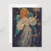 Vintage Christmas Angel Feiertagspostkarte (Vorne/Hinten)