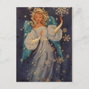 Vintage Christmas Angel Feiertagspostkarte